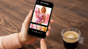 Person Editing Photos on Mobile Phone
